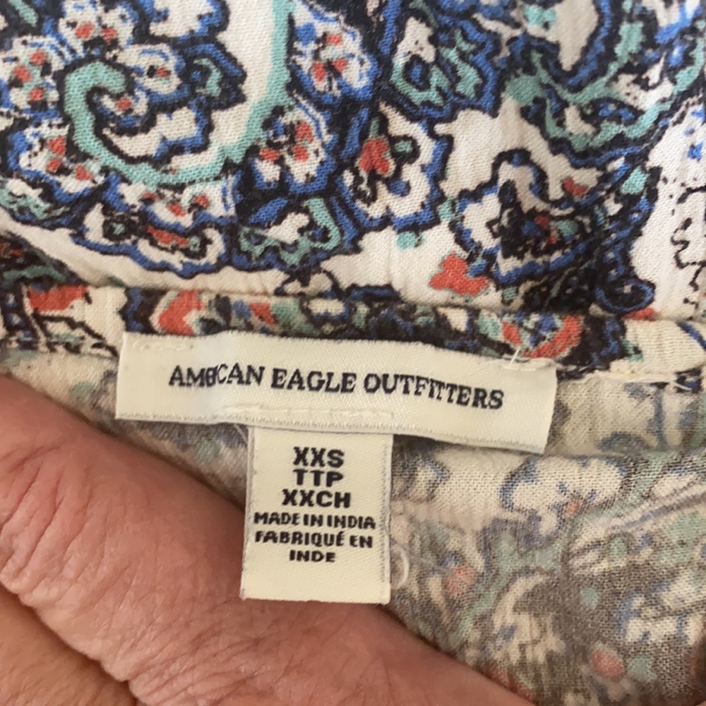 American Eagle Outfitters patterned cold shoulder cutout dress Size XXS - Picture 8 of 9